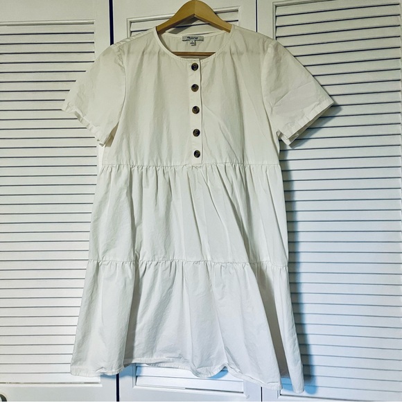 Madewell White Tiered Babydoll Dress - Picture 3 of 10